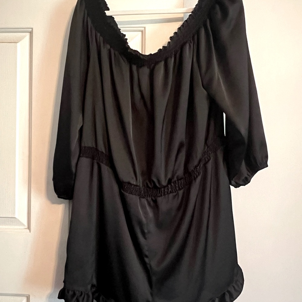 bebe brand Jumpsuit One-piece, Black Satan-Like Material - 2X - Never Worn